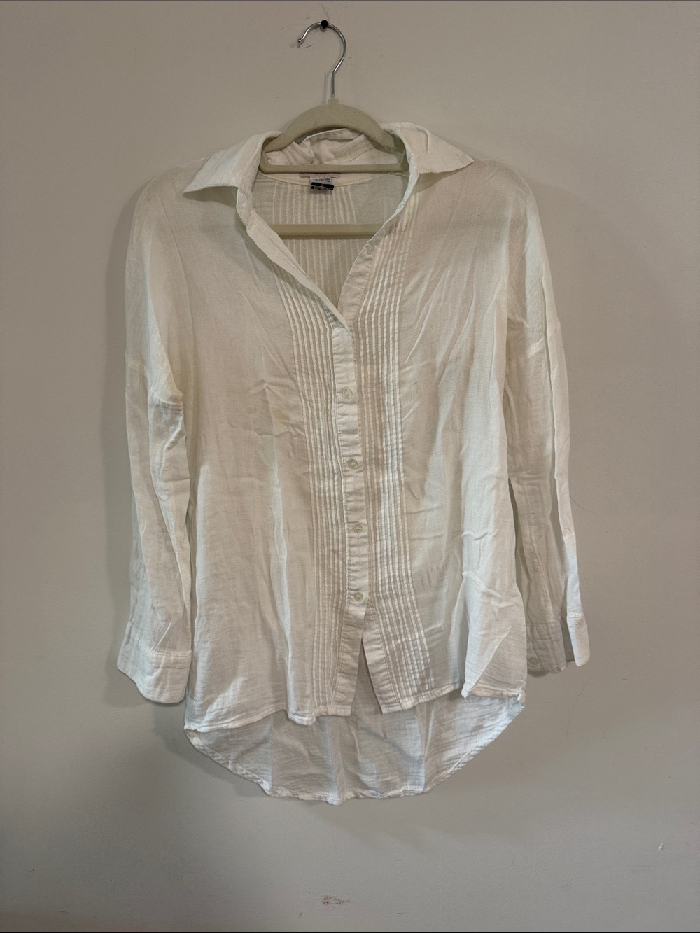 Brooklyn Industries White Pintuck Button Blouse